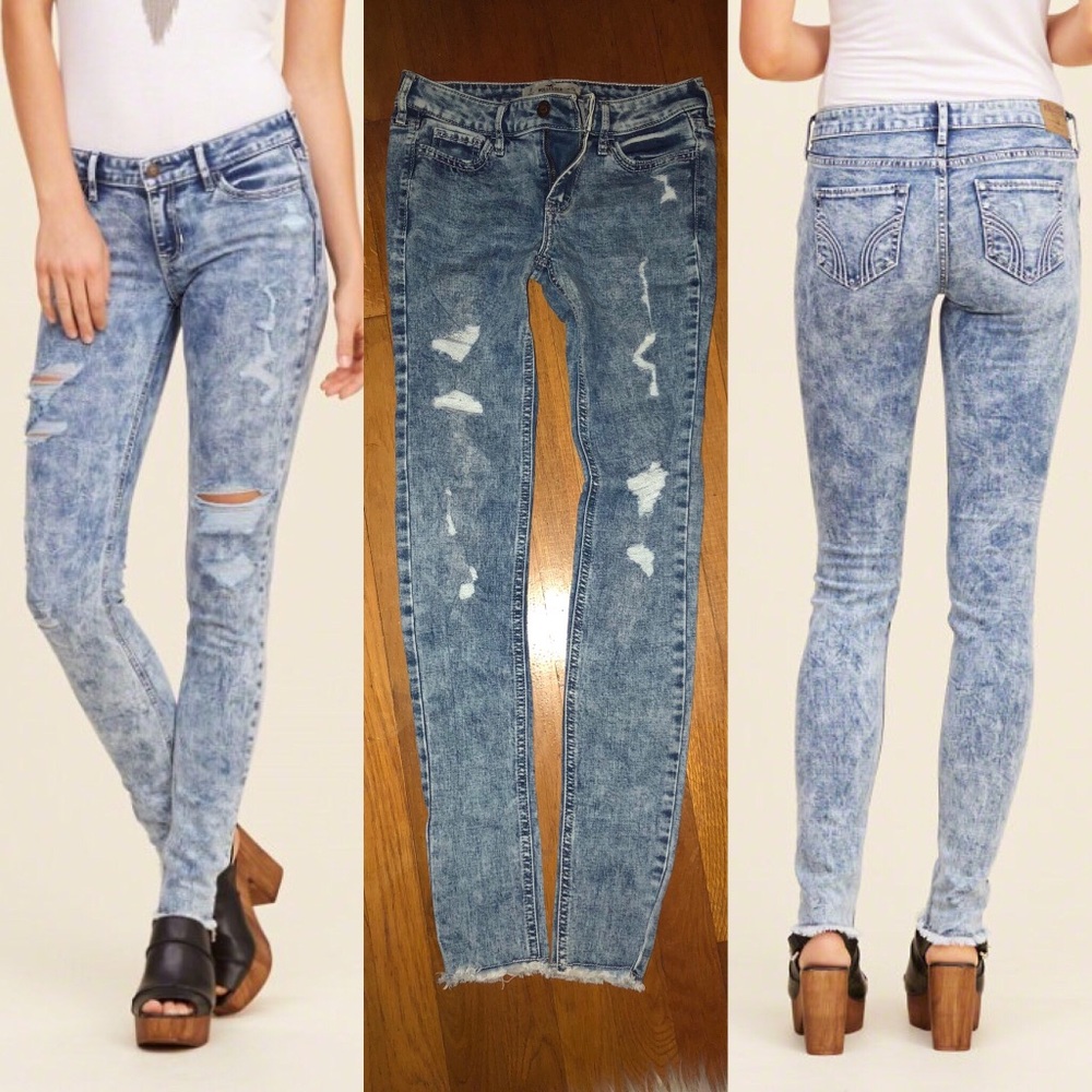 🆕Hollister ACID WASH ripped jeans! NWOT
